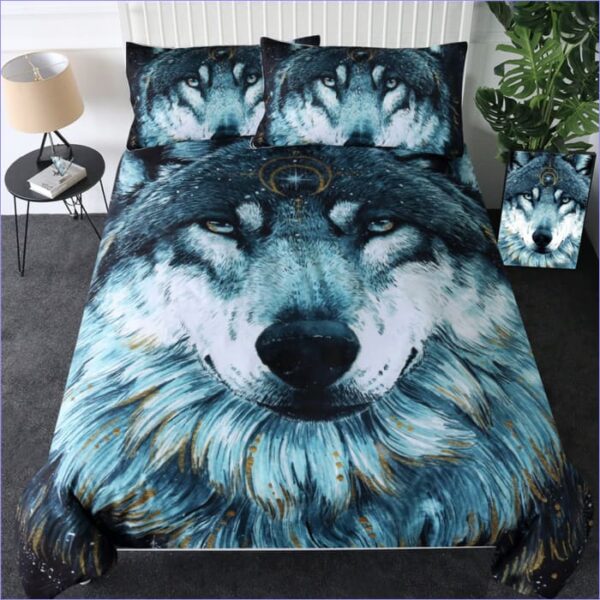 housse de couette loup sombre
