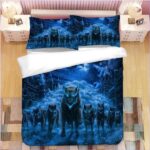 housse de couette loup d'hiver