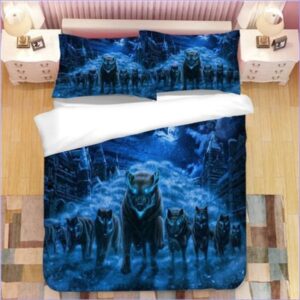 housse de couette loup d'hiver