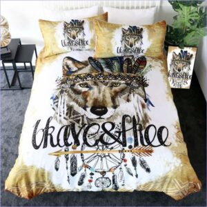 housse de couette loup fier libre