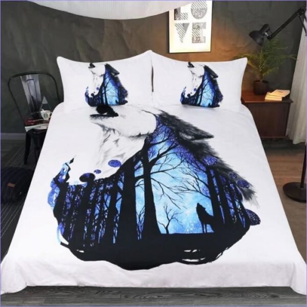 Housse de Couette Loup Forêt mystique