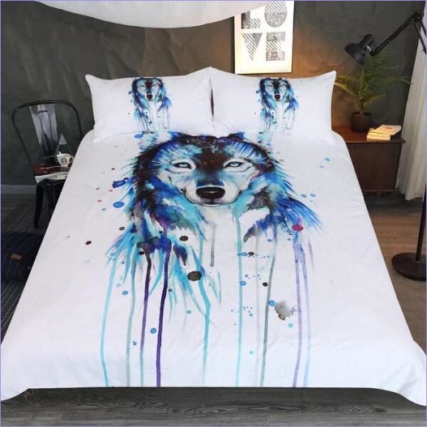 housse de couette loup froid hivernal