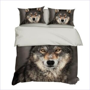 housse de couette loup gris