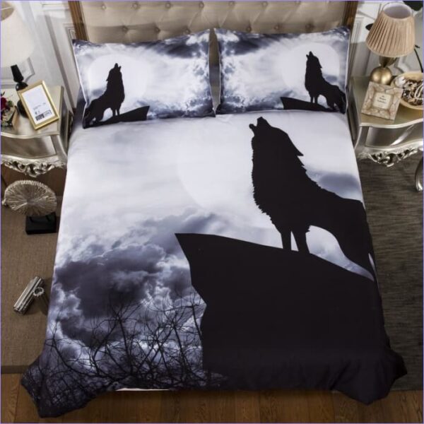 housse couette loup majestueux