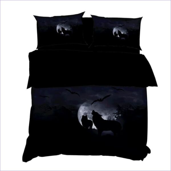 housse de couette loup noir