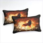 loup en feu sur literie