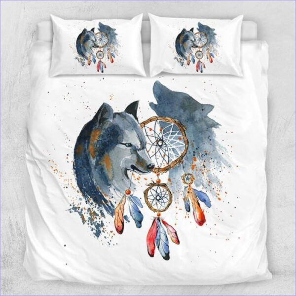 housse de couette loup stylisé
