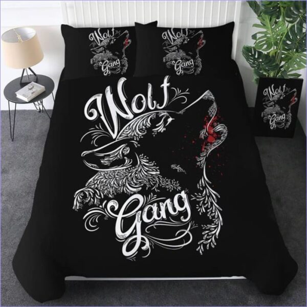 housse de couette motif loup