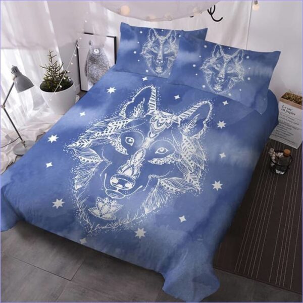 housse de couette avec motif de loup zen