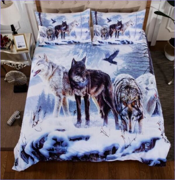 Housse de Couette Loups dans la Neige