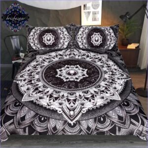 housse de couette mandala noir