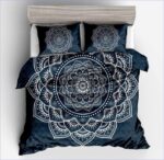 housse de couette mandala bleu profond