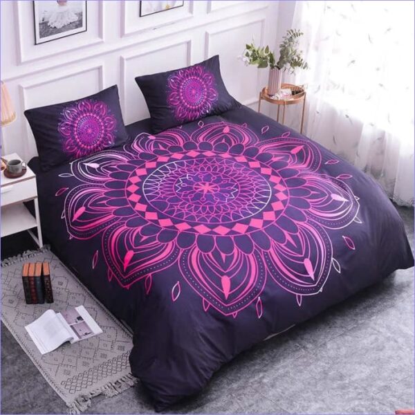 housse de couette mandala mauve