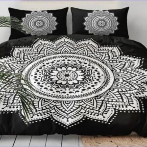 Housse de Couette Mandala Noir et Blanc