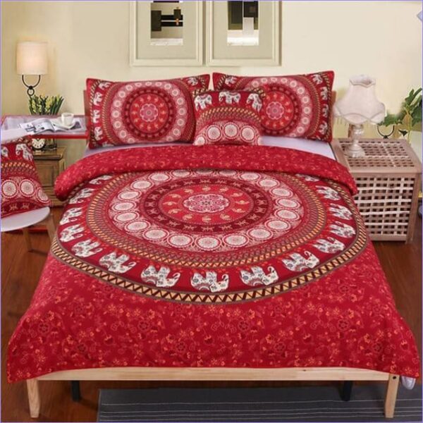 housse de couette mandala rouge