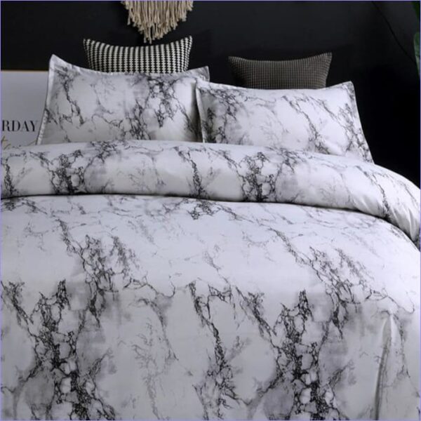 housse de couette marbre blanc luxe