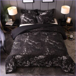 housse de couette marbre noir