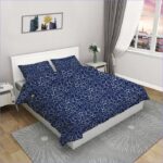 housse de couette moderne bleue étoiles