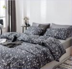 housse de couette moderne granit noir