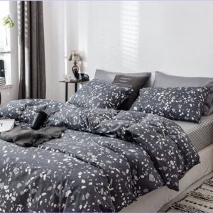 housse de couette moderne granit noir