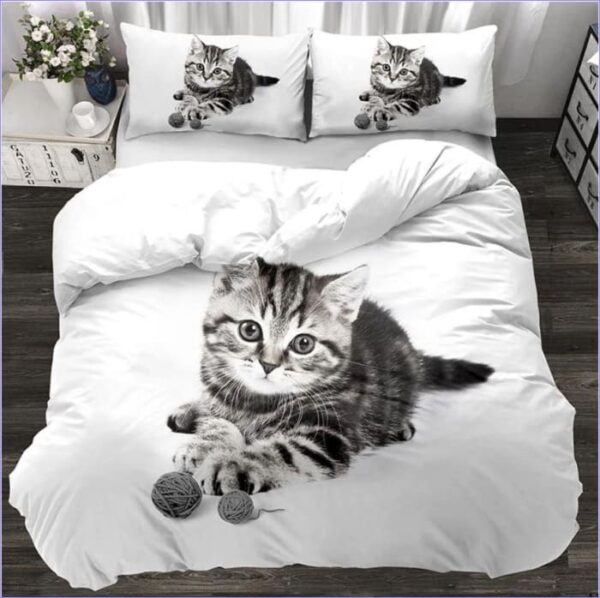 housse de couette motif chat