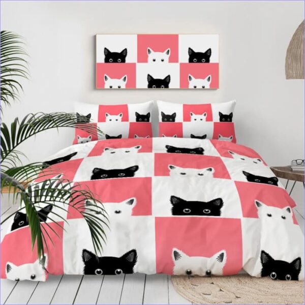 housse de couette motif chat