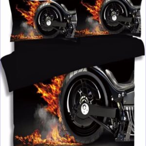 housse de couette Moto Burn en feu