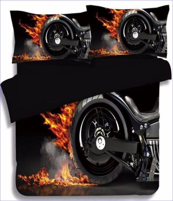 housse de couette Moto Burn en feu