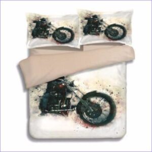 housse de couette moto custom blanche