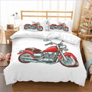 housse de couette moto custom rouge