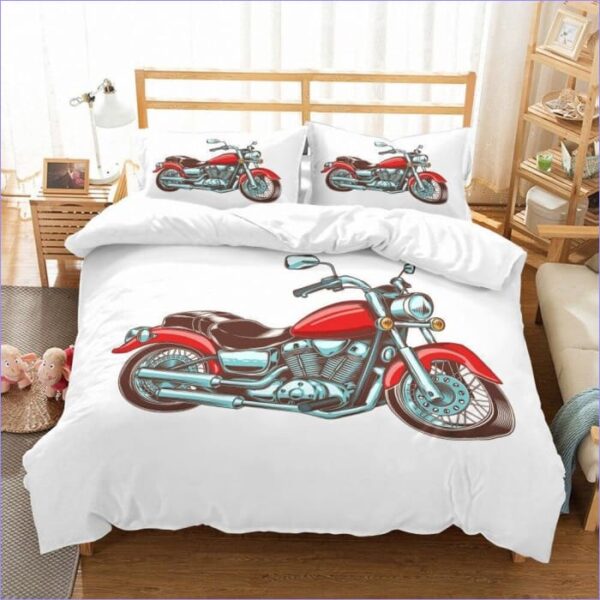 housse de couette moto custom rouge
