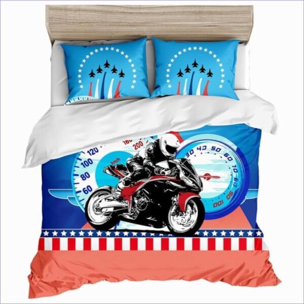 housse de couette moto de course dessin