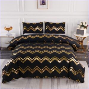 housse de couette noire dorée