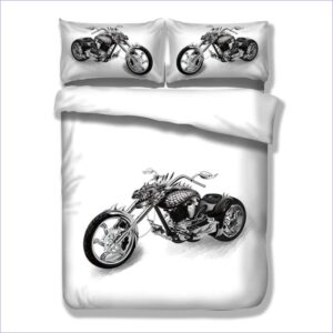 housse de couette noire et blanche