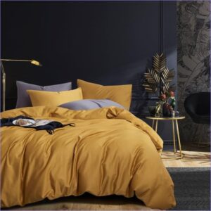 housse de couette ocre jaune
