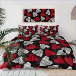 housse de couette motifs cœurs