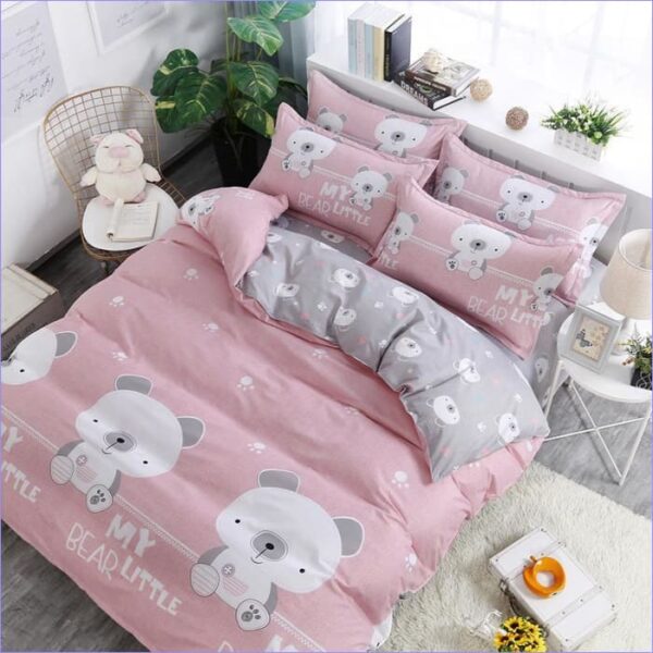 housse de couette ourson rose