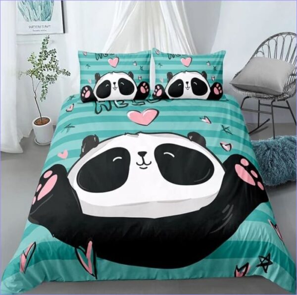housse de couette panda amoureux