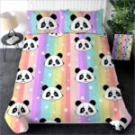 housse de couette panda colorée