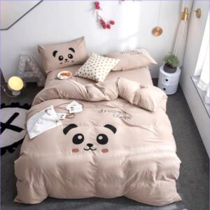 housse de couette panda beige