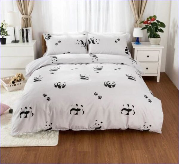 housse de couette panda blanc