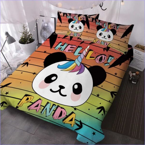 housse de couette panda hello