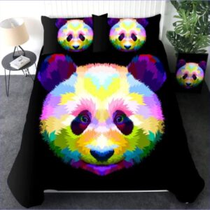 housse de couette panda multicolore