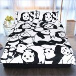housse de couette panda noir et blanc