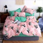 housse de couette panda rose