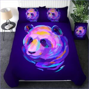 housse de couette panda violette