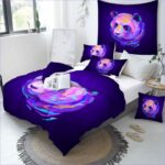 parure de lit panda violette