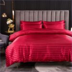 housse de couette rayée rouge