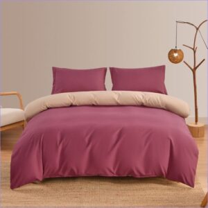 housse de couette élégante rose et beige