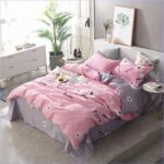 housse de couette rose fleurie